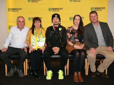 Vs Middlesbrough 3rd February (Left To Right Alan Brown Barbara Brown Tom Trybull Rachel Gale Philip Gale)